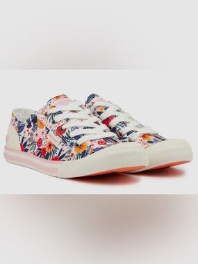 Rocket Dog Floral Low-Top Sneakers in White, Pink, Blue, Orange